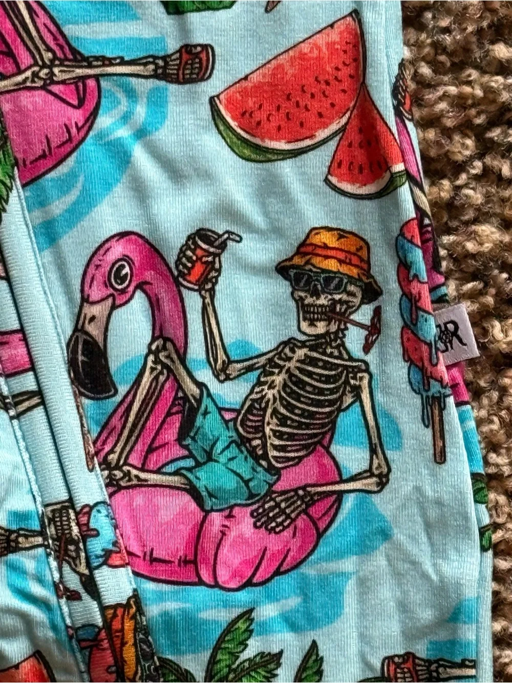 NWT Bums & Roses “Bone Chillin” Convertible Romper/Pajamas Size 9-12 mos.